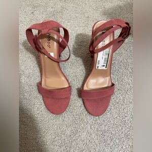 BAMBOO Women's Pink Strappy Heels